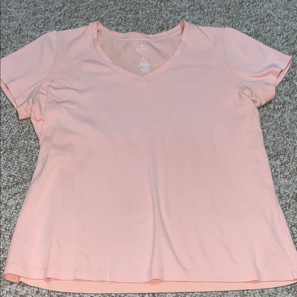 St. John's Bay Light Pink V-Neck Short Sleeve Tee